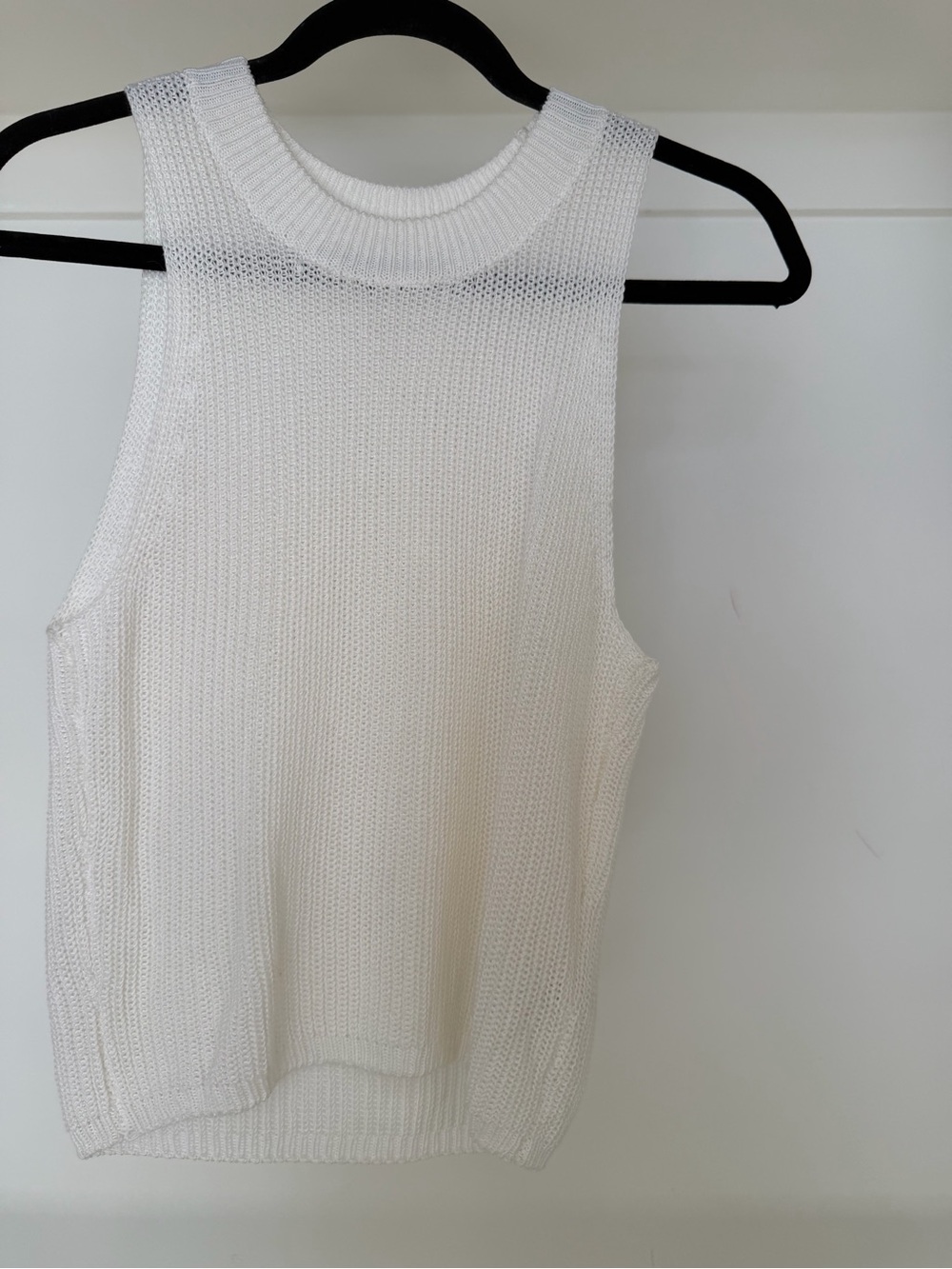 Reformation White Knit Sleeveless Tank